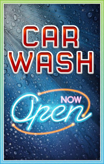 WM Car Wash Open V1 28x44 Signage